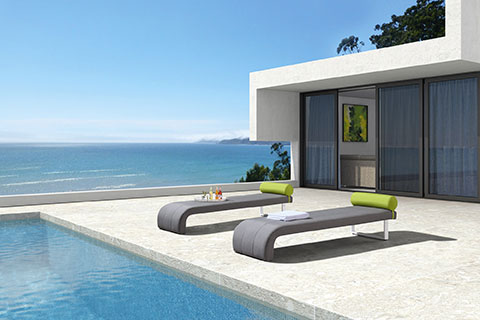 Factory sale Aluminum Sun Lounge Chair Beach Sunbed Sunlounge With Adjustable Back